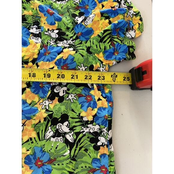 Y2K Disney Mickey Mouse Tropical Camp Shirt XL Hawaiian Vacation Resort Beach 90 - Picture 12 of 13